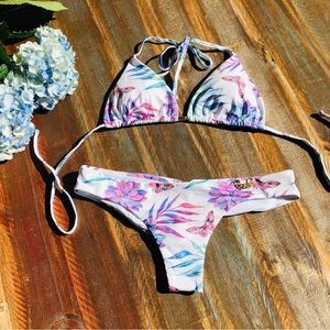 Triangle top bikini with matching bottom